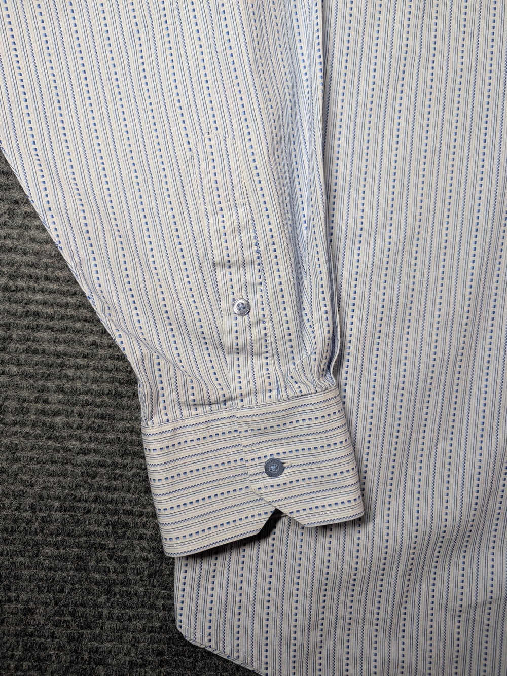 Bugatchi Light Blue Striped Dress Shirt - Picture 2 of 15